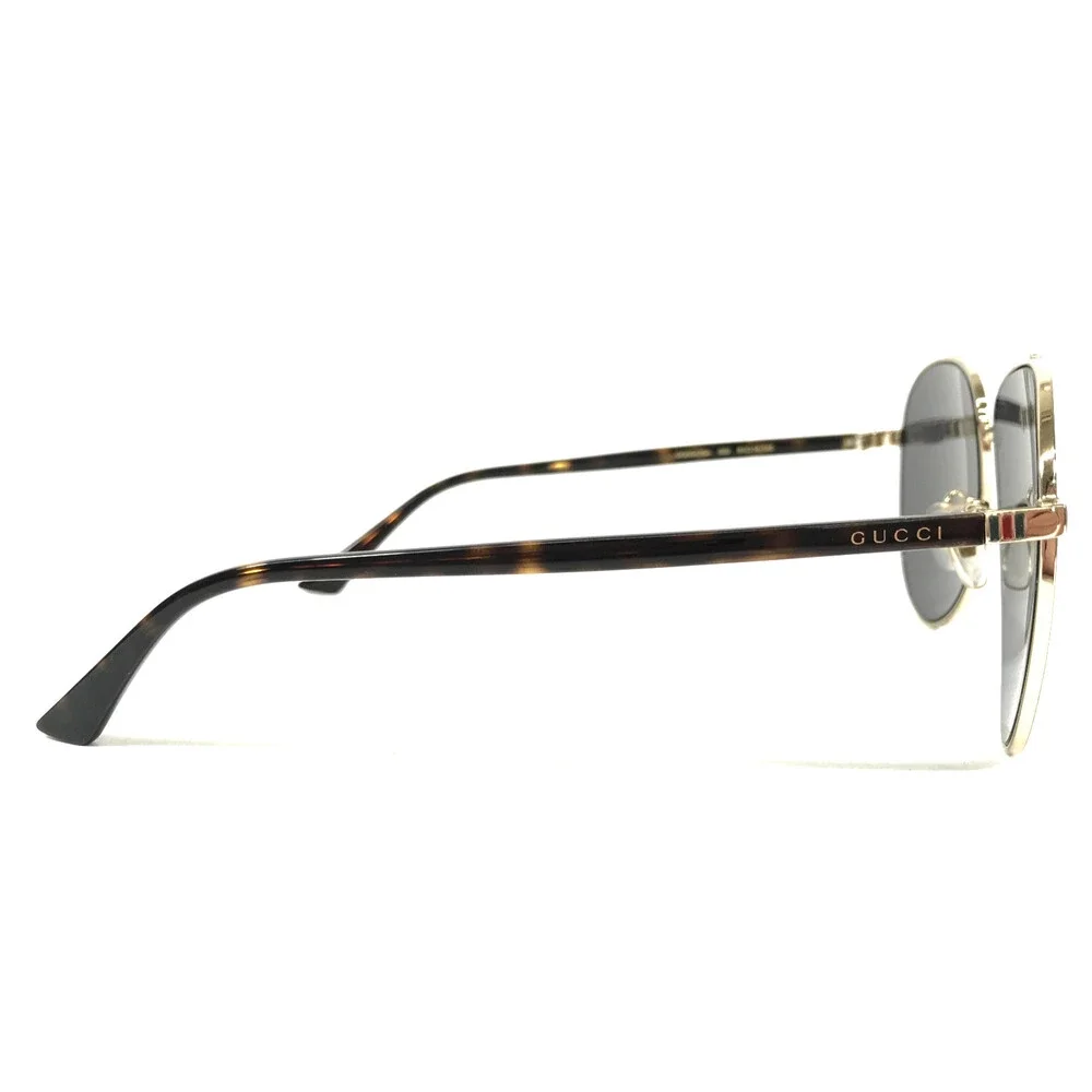 Gucci Sunglasses GG0043SA 002 Polished Gold Aviator Frames with Dark Gray Lenses